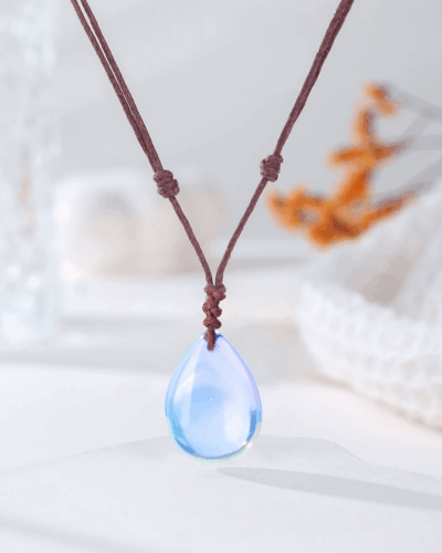 Natural Crystal Pendant Adjustable Woven Necklace Unisex