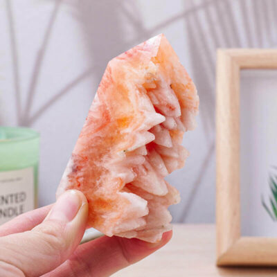 Orange Calcite Geodes Cluster Tower Obelisk Bulk