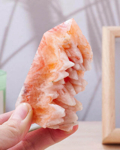 Orange Calcite Geodes Cluster Tower Obelisk Bulk