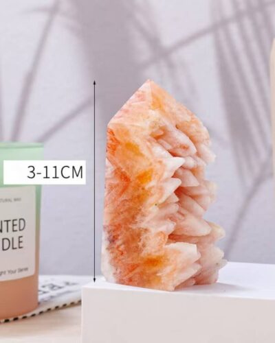 Orange Calcite Geodes Cluster Tower Obelisk Bulk