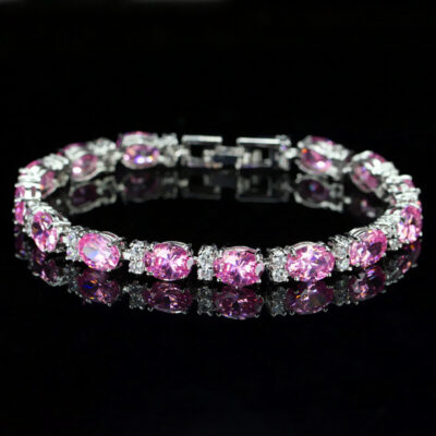 Colorful AAA Zircon Tennis Bracelet​ for Women-pink