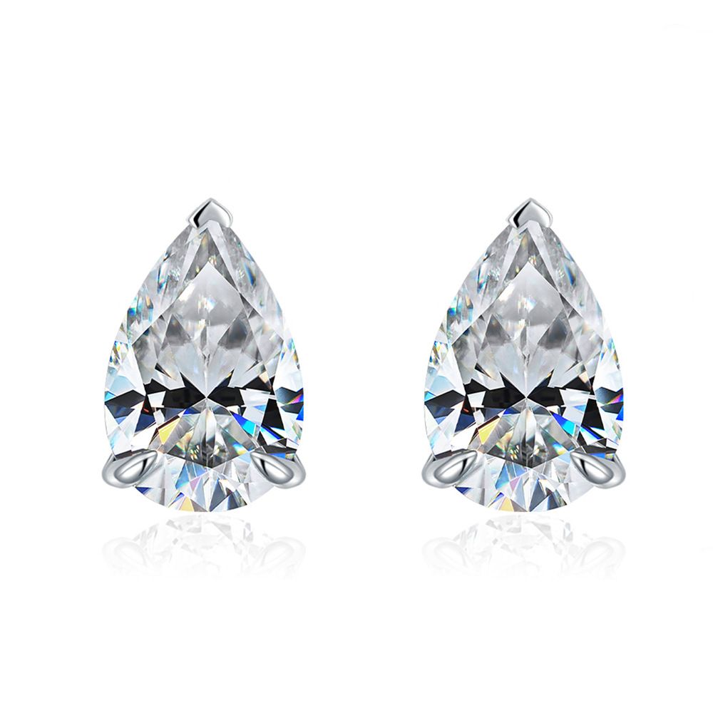 Pear Cut Moissanite Earring with 925 Sterling Silver - Görüntü 6