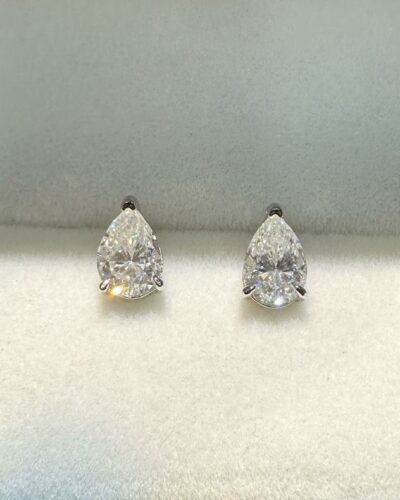 Vaihtoehtoinen näkymä Pear Cut Moissanite Earring with 925 Sterling Silver:stä