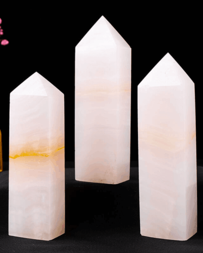 Pink Mangano Calcite Tower Obelisk Point Bulk