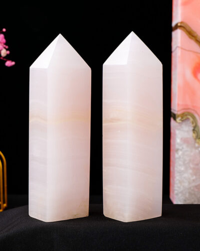 Pink Mangano Calcite Tower Obelisk Point Bulk