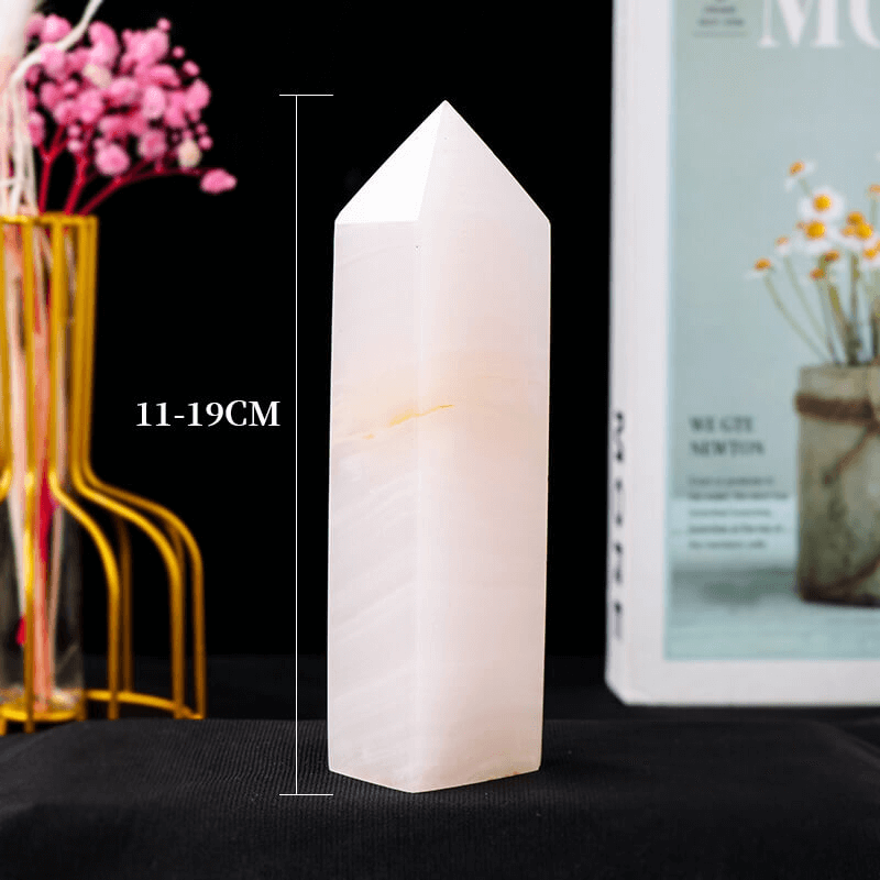 Pink Mangano Calcite Tower Point Obelisk Bulk - Afbeelding 4