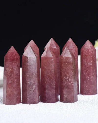 Pink Strawberry Quartz Tower for Home Decor Wholesale