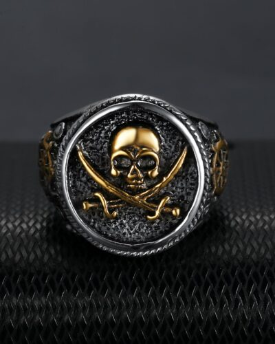 Pirates Skull Signet Stainless Steel Men's Ring