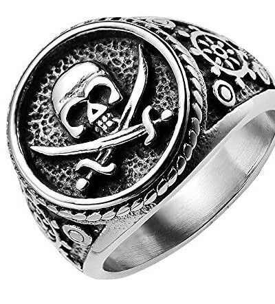 Pirates Skull Signet Stainless Steel Men's Ring