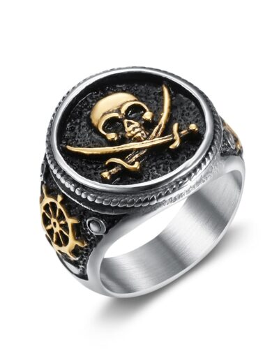 Pirates Skull Signet Stainless Steel Men's Ring