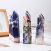 Large Pointed Natural Gemstone Blue Sodalite Tower