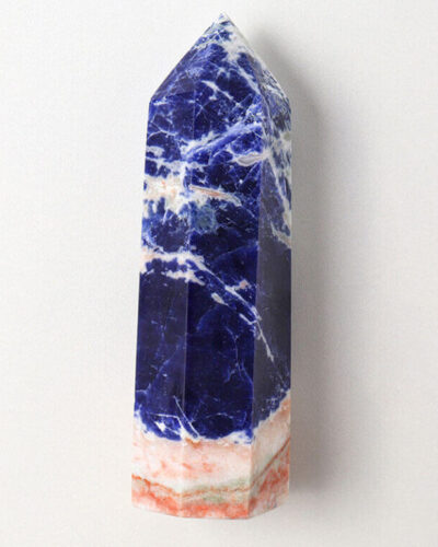 Large Pointed Natural Gemstone Blue Sodalite Tower