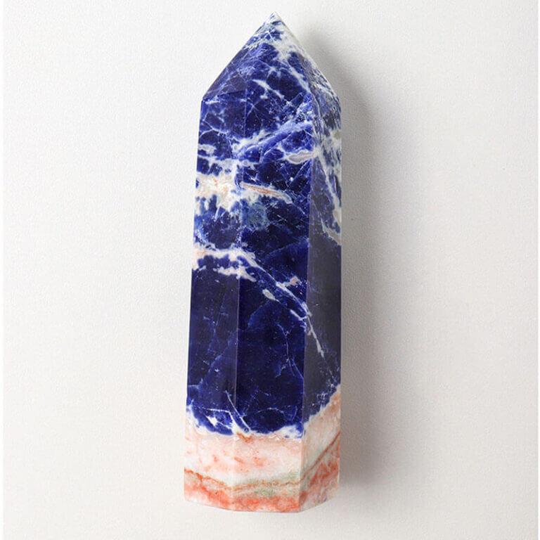 Large Pointed Natural Gemstone Blue Sodalite Tower