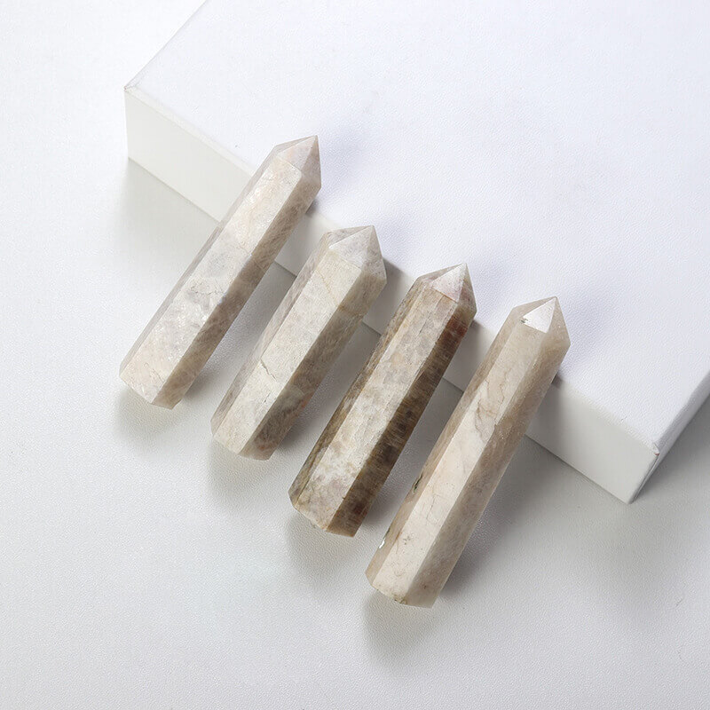Pointed Rainbow Moonstone Tower High-Quality Bulk
