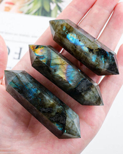 Polished Double Point Healing Labradorite Tower