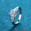 Princess Cut Moissanite Ring with 925 Sterling Silver