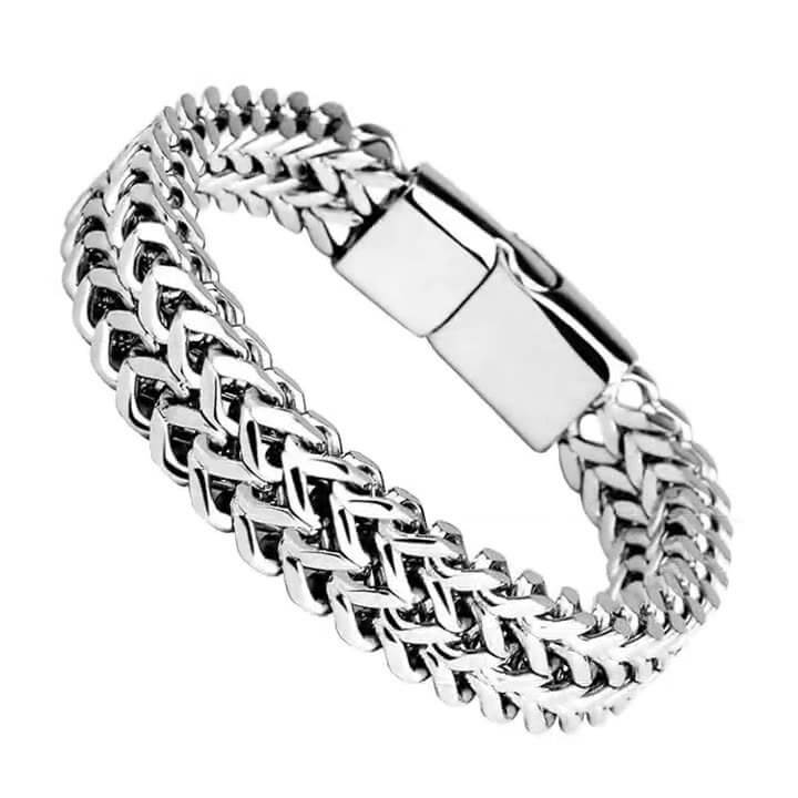 Alternative view of Punk Double Layer Cuban Link Stainless Steel Bracelet Wholesale