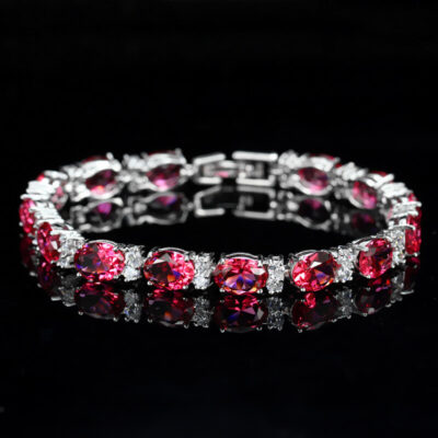 Colorful AAA Zircon Tennis Bracelet​ for Women-red
