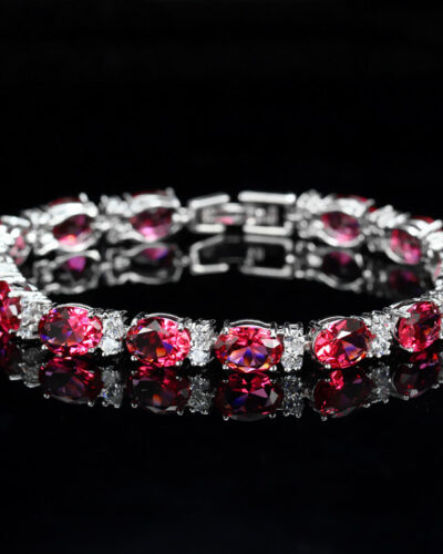 Colorful AAA Zircon Tennis Bracelet​ for Women-red