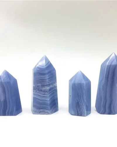 Raw 6-Faceted Blue Lace Agate Tower Wholesale