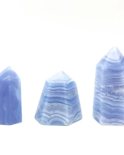 Raw 6-Faceted Blue Lace Agate Tower Wholesale