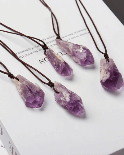 Raw Amethyst Necklace Pendant Bulk Buy