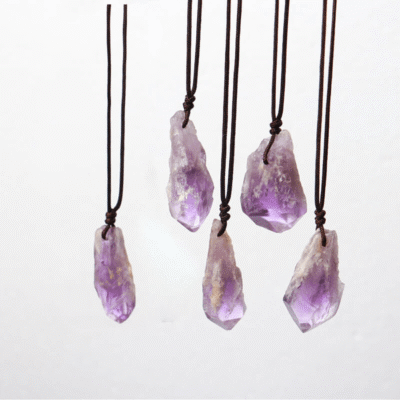Raw Amethyst Necklace Pendant Bulk Buy