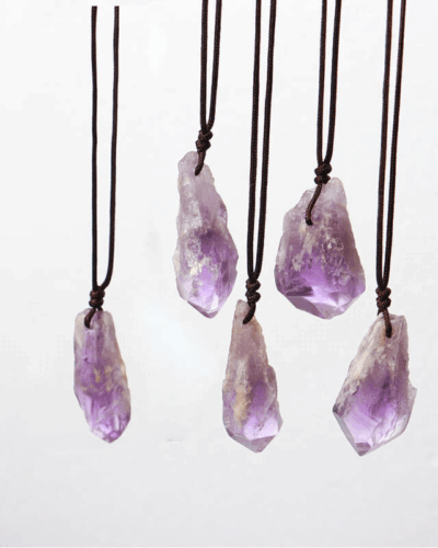 Raw Amethyst Necklace Pendant Bulk Buy