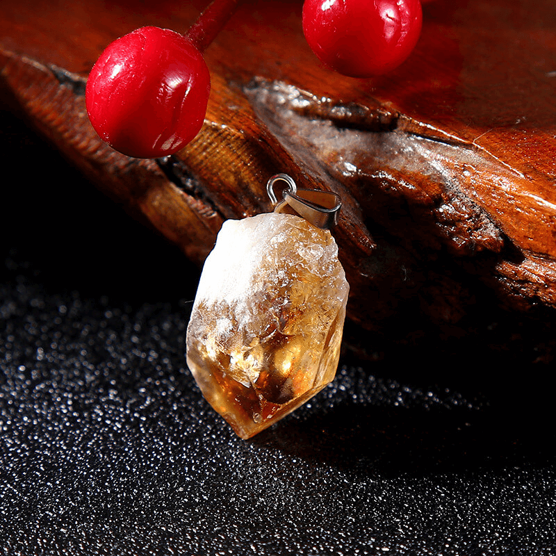 Raw Citrine Crystal Quartz Necklace Wholesale - immagine 4