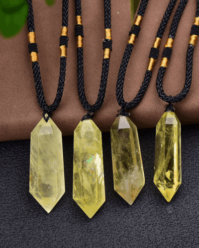 Raw Citrine Point Pendant Wholesale Unisex Necklace
