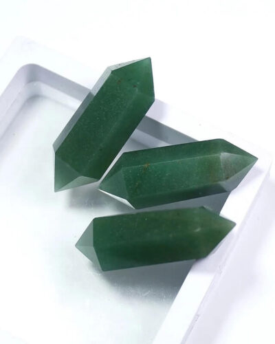 Raw Double Point Obelisk Green Aventurine Chakra Tower