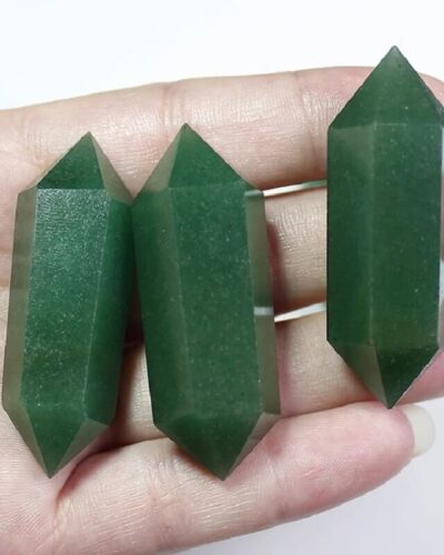 Raw Double Point Obelisk Green Aventurine Chakra Tower