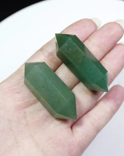 Raw Double Point Obelisk Green Aventurine Chakra Tower