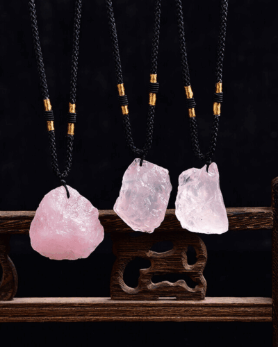 Raw Irregular Rose Quartz Pendant Wholesale