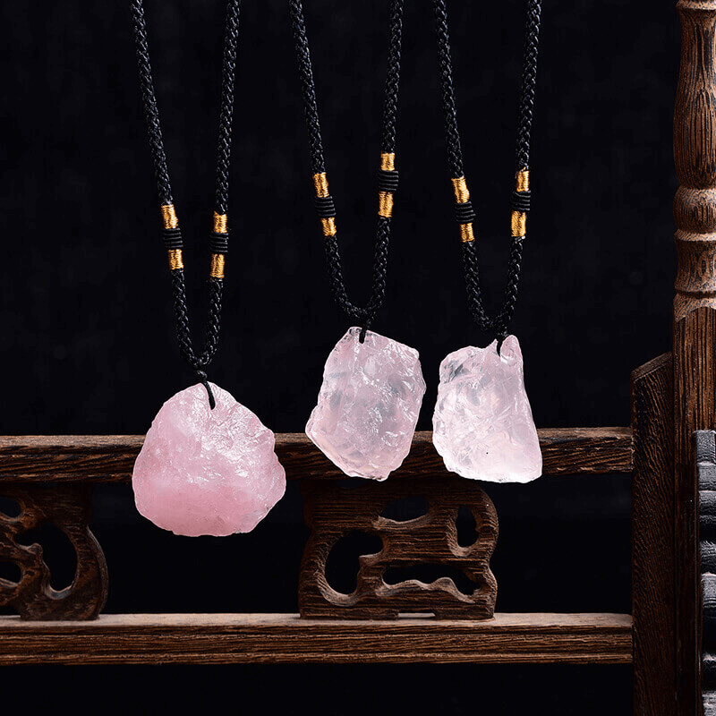 Raw Irregular Rose Quartz Pendant Wholesale