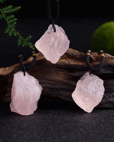 Raw Irregular Rose Quartz Pendant Wholesale