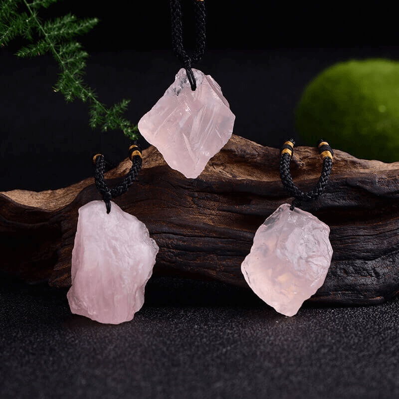 Raw Irregular Rose Quartz Pendant Wholesale