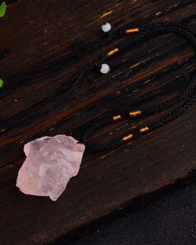 Raw Irregular Rose Quartz Pendant Wholesale