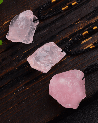 Raw Irregular Rose Quartz Pendant Wholesale