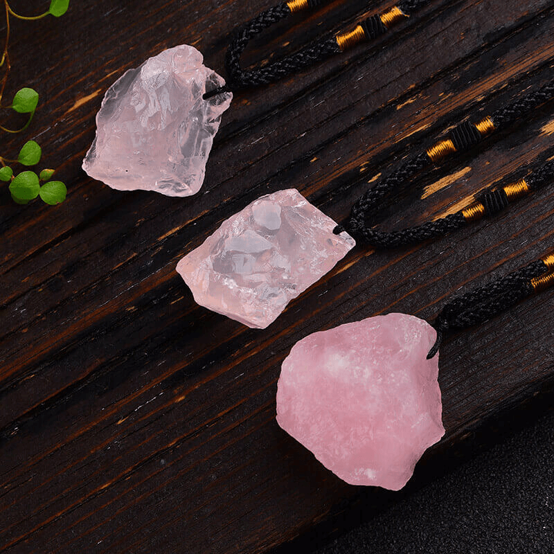 Raw Irregular Rose Quartz Pendant Wholesale