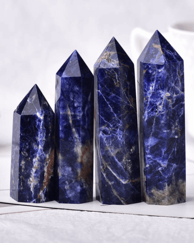 Raw Sodalite Tower Pointed Crystal Gift Decoration