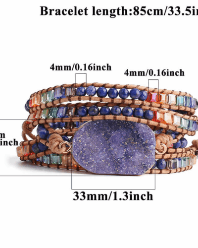 Stackable Bohemian Style Raw Stone Beaded Bracelet