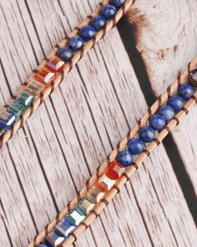 Stackable Bohemian Style Raw Stone Beaded Bracelet