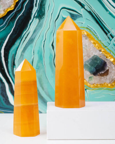 Real Crystal Wand Yellow Honey Calcite Tower Bulk