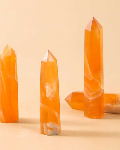 Real Crystal Wand Yellow Honey Calcite Tower Bulk