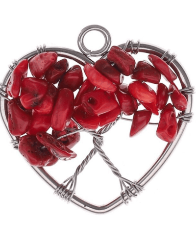 Tree of Life Heart Crystal Chip Stone Pendants Wholesale