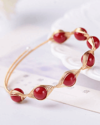 Red Agate Crystal Bracelet Wire Wrapped Chain Wholesale
