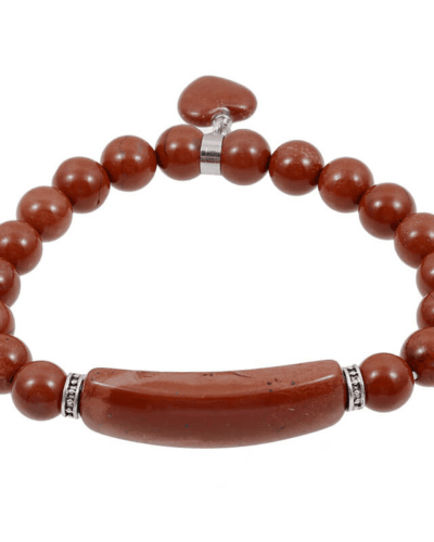 8MM Healing Crystal Heart Charm Bracelet Bulk