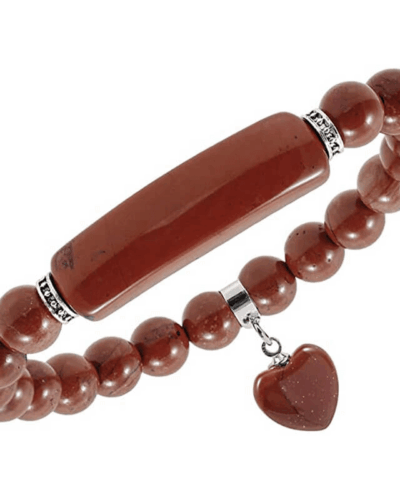 8MM Healing Crystal Heart Charm Bracelet Bulk