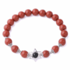 8MM Amethyst Red Jasper Crystal Bracelet with Hexagram Charm